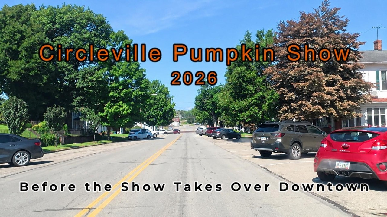 Mike and Sherry driving through Circleville before the 2026 Pumpkin Show