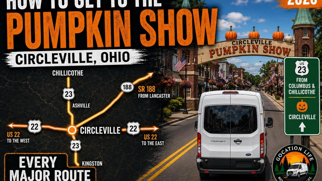 Video thumbnail for the 2026 Circleville Pumpkin Show driving guide